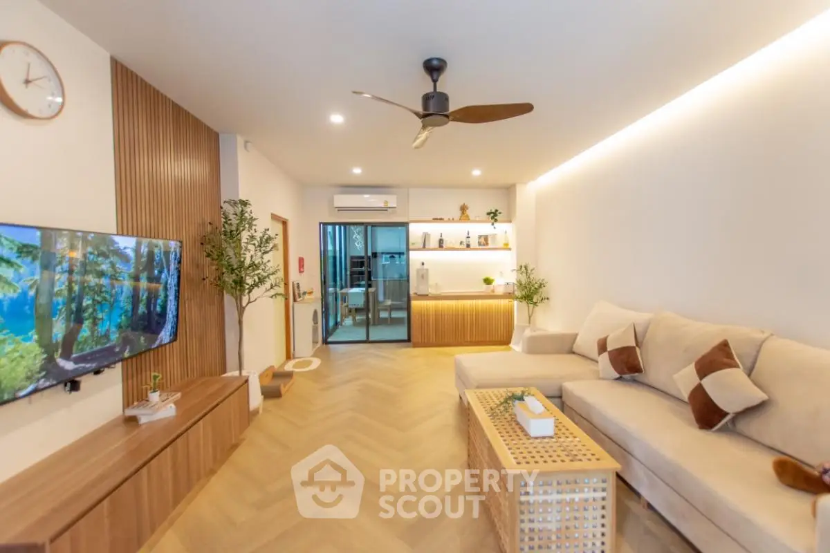 Modern living room with stylish decor and spacious layout
