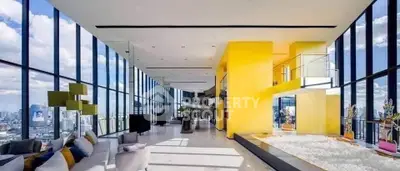 Luxurious penthouse with panoramic city views and modern interior design