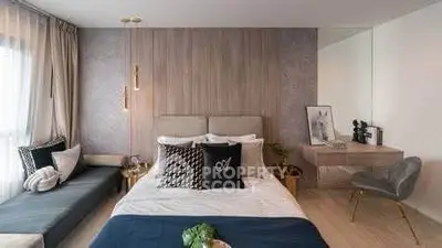Luxurious modern bedroom with elegant decor and natural light