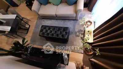 Stylish living room with modern decor and cozy seating area