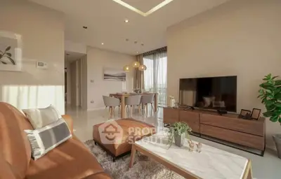 Modern living room with stylish decor and natural light