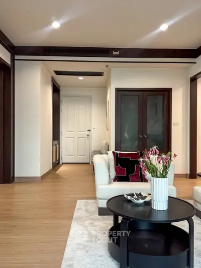 Modern living room with stylish furniture and elegant decor