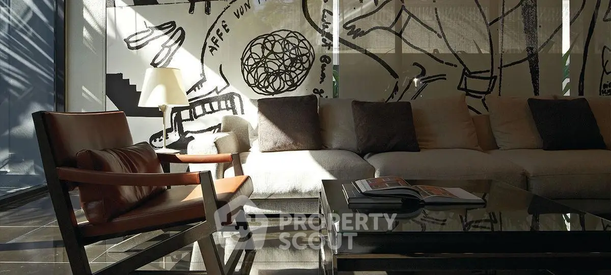 Stylish modern living room with chic decor and comfortable seating
