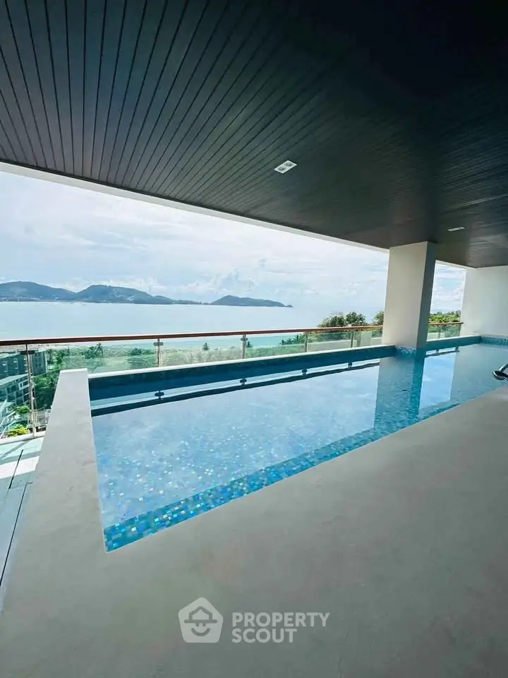 Luxurious infinity pool with stunning ocean view in modern real estate property.