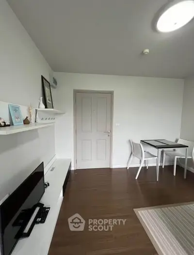 Modern living room with sleek furniture and minimalist decor