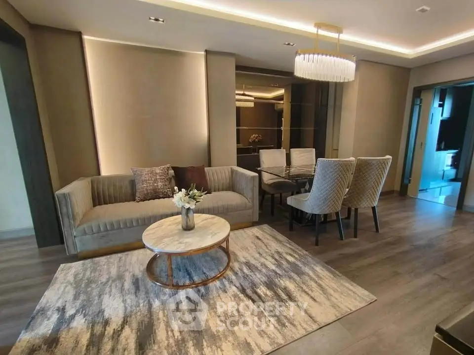 Luxurious modern living room with elegant decor and stylish furniture