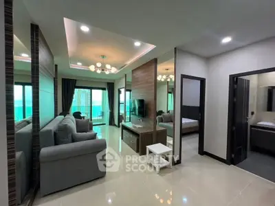 Modern living room with stylish decor and open layout