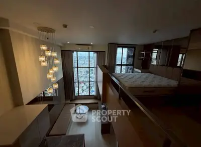 Luxurious loft apartment with stunning city view and modern interior design.