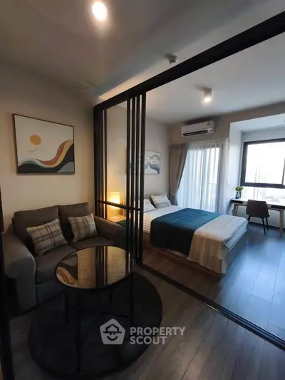 Modern studio apartment with stylish decor and natural light