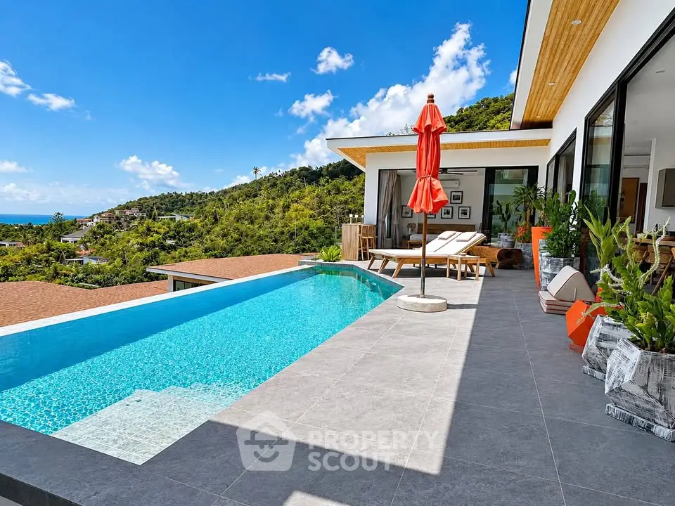 Luxurious modern villa with infinity pool and stunning mountain views