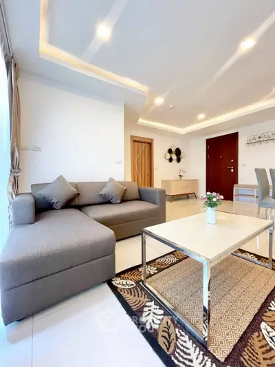 Modern living room with stylish furniture and elegant decor