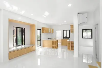 Spacious modern kitchen with open layout and natural light