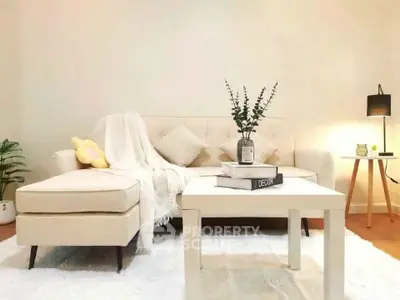 Stylish living room with modern decor and cozy seating area
