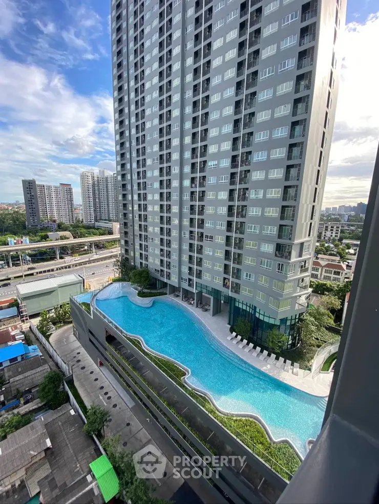 Stunning high-rise building with luxurious pool and city view