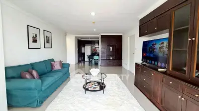 Spacious living room with elegant furniture and modern decor