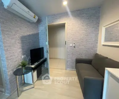 Modern living room with air conditioning and stylish decor
