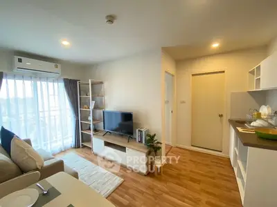 Modern living room with stylish decor and natural light