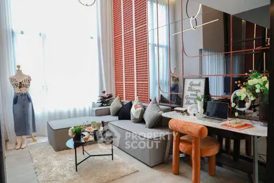 Stylish modern living room with chic decor and natural light