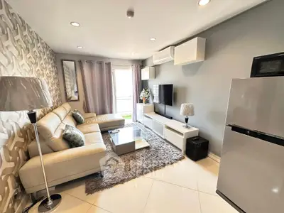 Modern living room with stylish decor and natural light