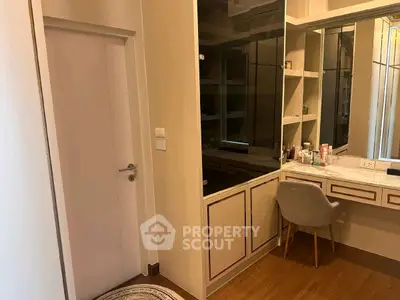 Stylish bedroom with elegant vanity and modern decor