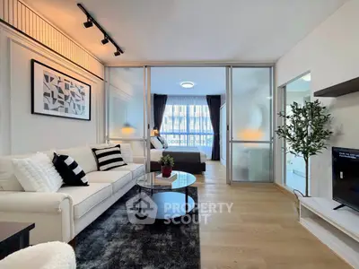 Modern living room with stylish decor and cozy ambiance