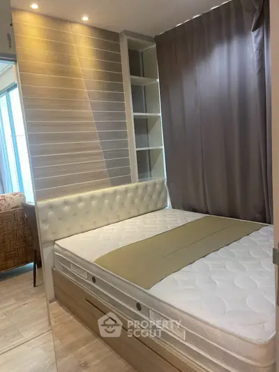 Modern bedroom with stylish design and built-in storage solutions