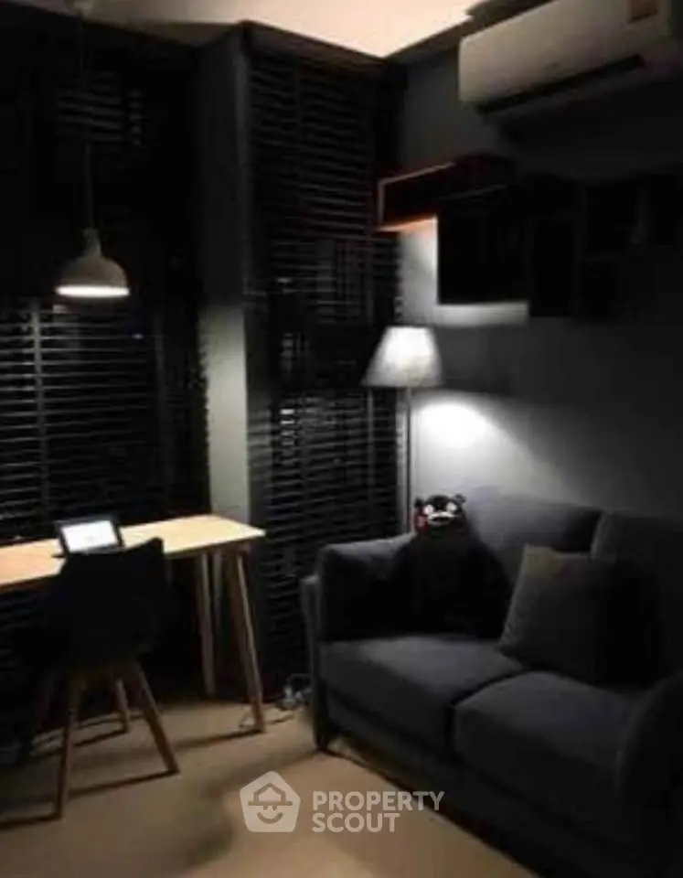 Cozy modern living room with stylish furniture and ambient lighting