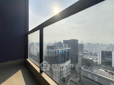 Stunning high-rise balcony with panoramic city skyline view
