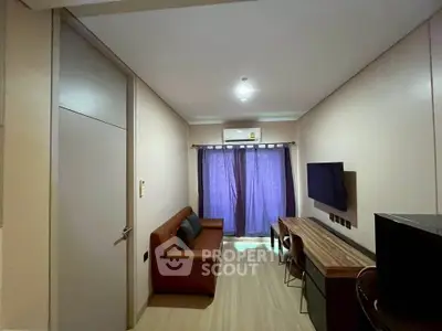 Modern living room with sleek furniture and natural light