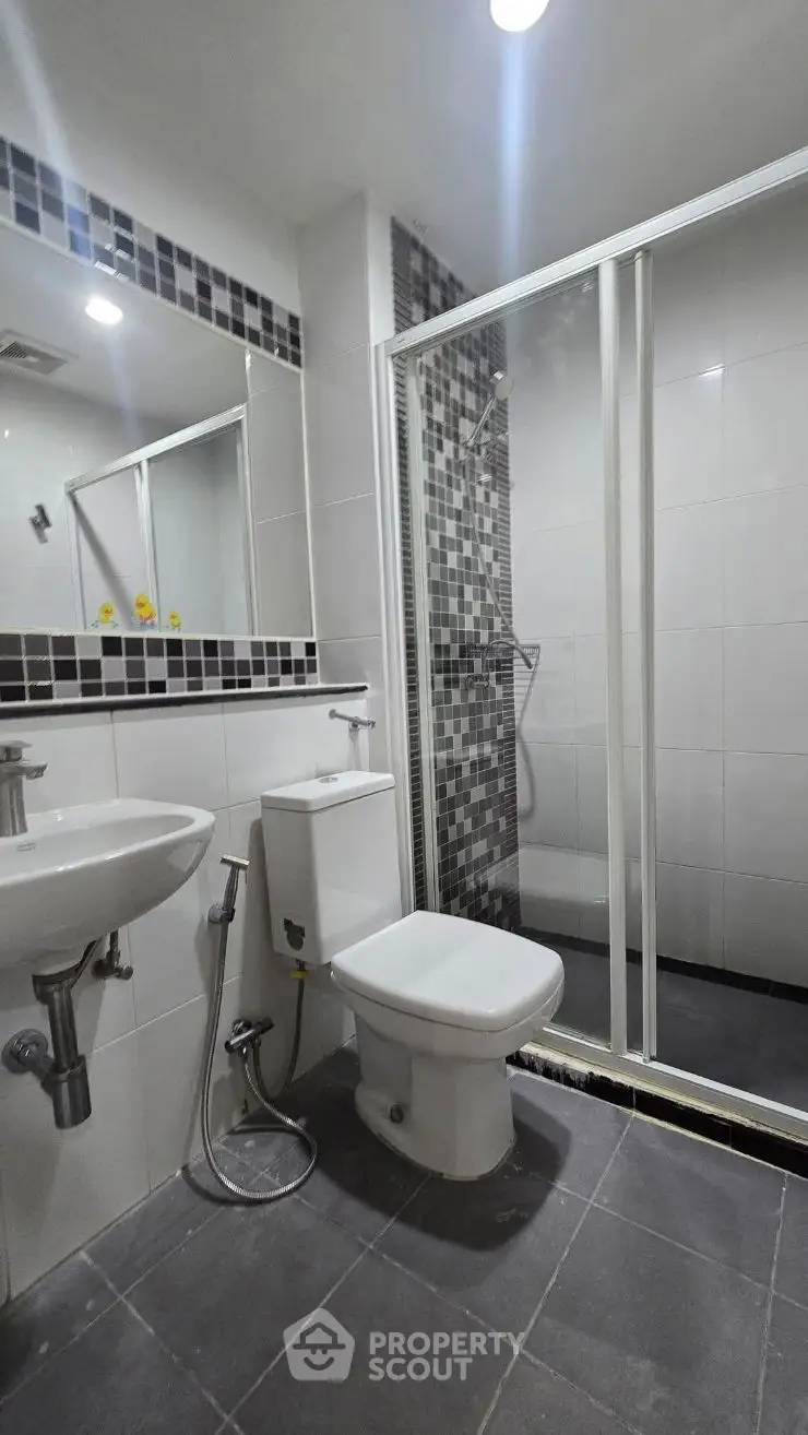 Modern bathroom with sleek fixtures and contemporary design