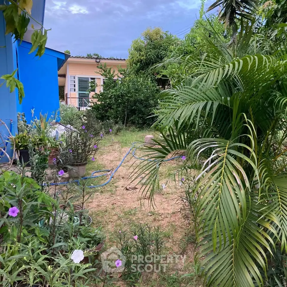 Charming garden view with lush greenery and vibrant flowers, perfect for nature lovers seeking tranquility.