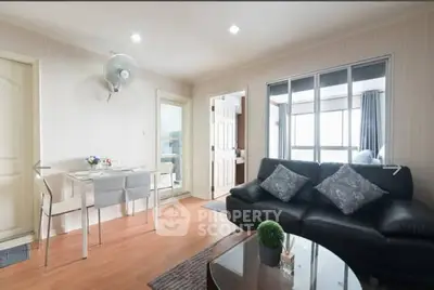 Modern living room with stylish decor and natural light