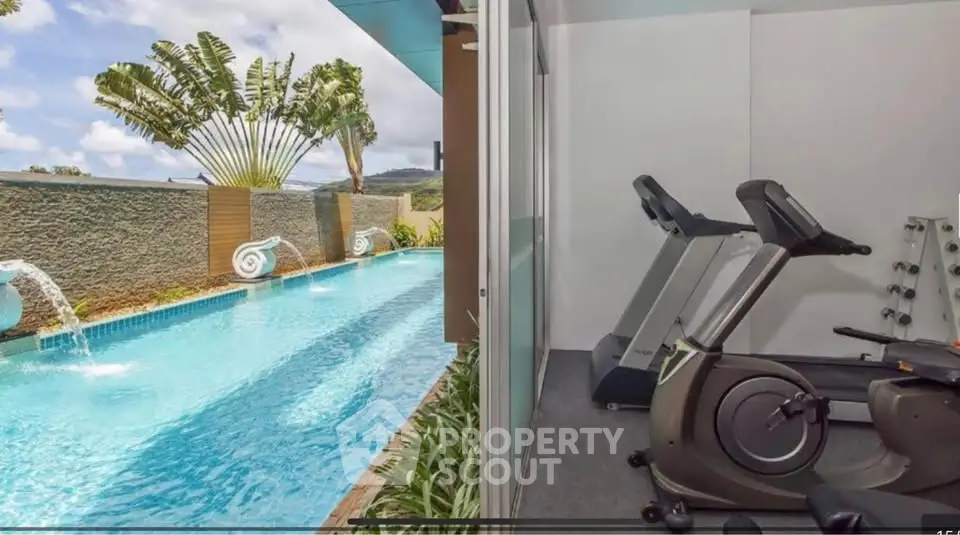 Luxurious property with private pool and modern gym facilities, perfect for fitness enthusiasts and relaxation seekers.