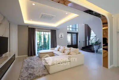Luxurious modern living room with elegant decor and spacious layout