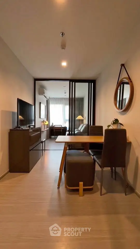Modern living room with stylish furniture and open layout, perfect for urban living.