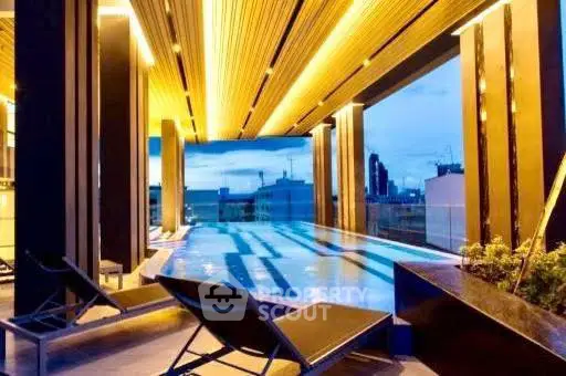 Luxurious rooftop pool with stunning city views and modern design