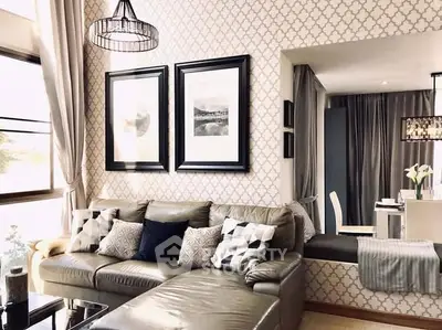 Stylish living room with elegant decor and cozy seating area, perfect for modern living.
