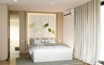 Luxurious modern bedroom with elegant decor and natural light