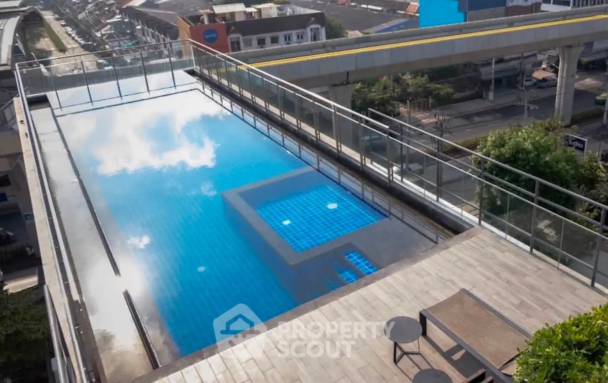 Stunning rooftop pool with city views and modern design, perfect for relaxation and entertainment.