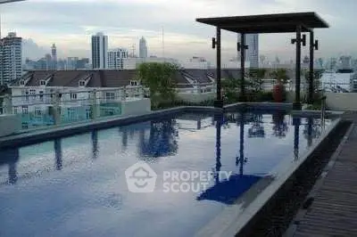 Luxurious rooftop pool with stunning city skyline views