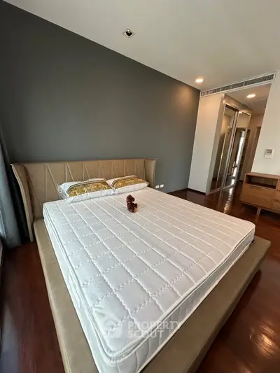 Spacious bedroom with modern design and elegant furnishings