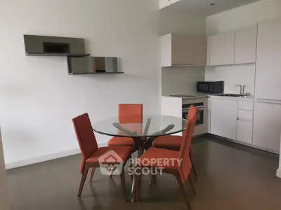 Modern kitchen with sleek cabinets and stylish dining area