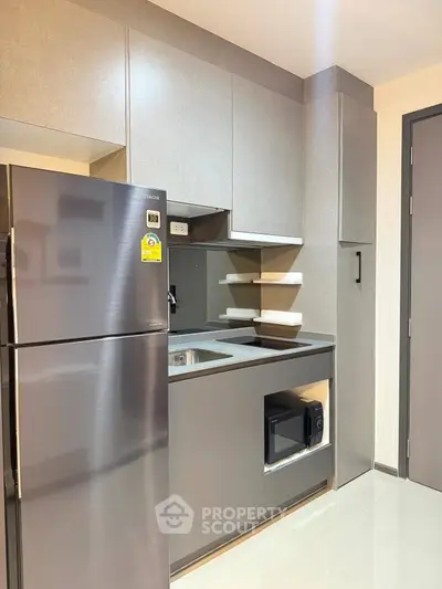 Modern kitchen with sleek cabinetry and stainless steel appliances