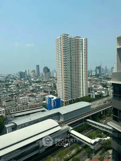 Stunning cityscape view with modern high-rise buildings and urban skyline, perfect for urban living enthusiasts.