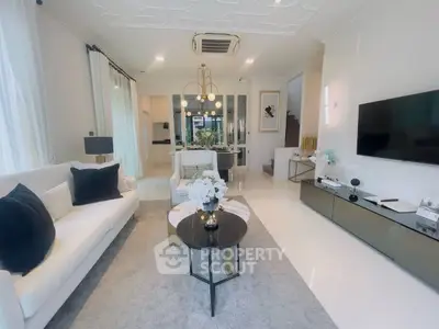Luxurious modern living room with elegant decor and open layout