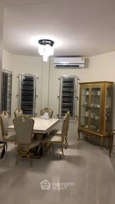 Elegant dining room with luxurious furniture and modern air conditioning