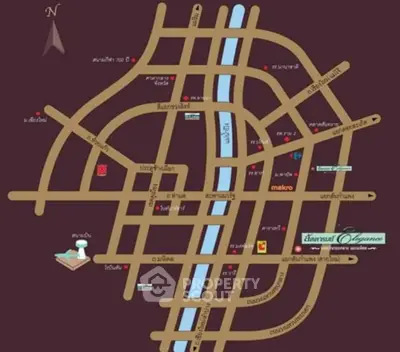 Detailed map showcasing prime real estate locations and routes for easy navigation.