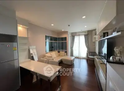 Modern living room with sleek furniture and natural light