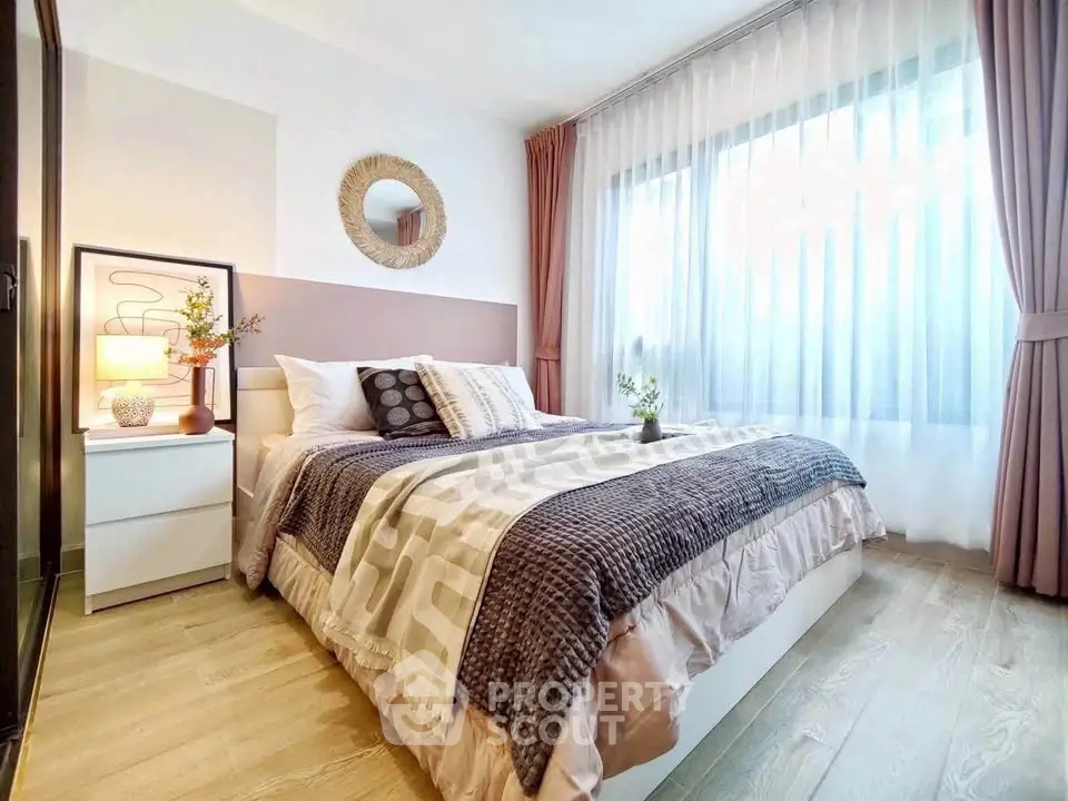 Cozy and stylish bedroom with elegant decor and natural light