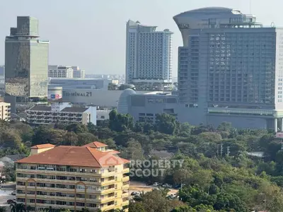 Stunning cityscape view showcasing modern high-rise buildings and lush greenery, perfect for urban living.